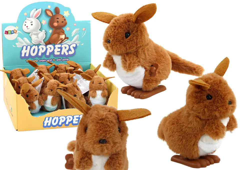 Skaczący Kangurek Nakręcany Pluszowy Zabawka Ozdoba Brązowy w sklepie Wasserman.eu