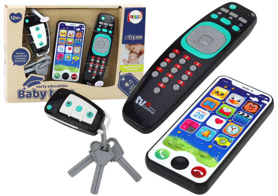⁨Zestaw Zabawek Dla Malucha Pilot Kluczyki Telefon Światła Dźwięki⁩ w sklepie Wasserman.eu