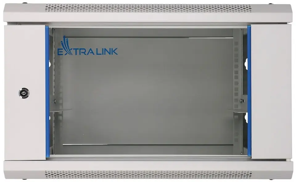 ⁨Szafka wisząca rack 4U 600x600 szara szklane drzwi⁩ w sklepie Wasserman.eu