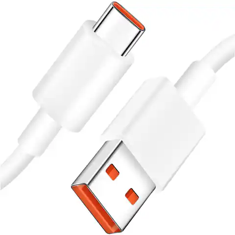 ⁨Kabel Xiaomi oryginalny USB - USB-C typ C mocny szybki 120W PD 6A 1M przewód Biały⁩ w sklepie Wasserman.eu