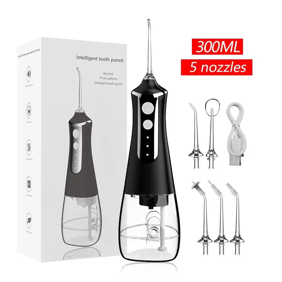 ⁨Extralink Beauty Intelligent Water Flosser L10 Black | Water Flosser | 2000mAh, IPX6⁩ at Wasserman.eu