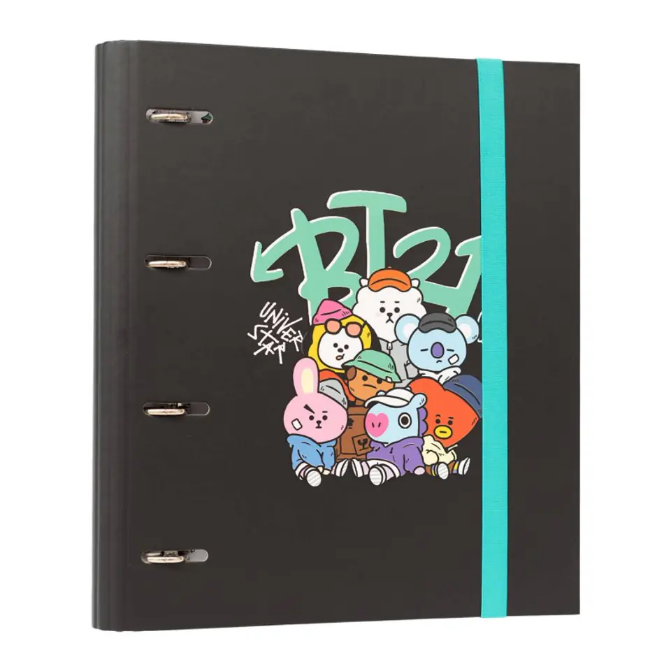 ⁨BT21 - Segregator A4 z kolekcji Street Mood (4 ringi, gumka)⁩ w sklepie Wasserman.eu