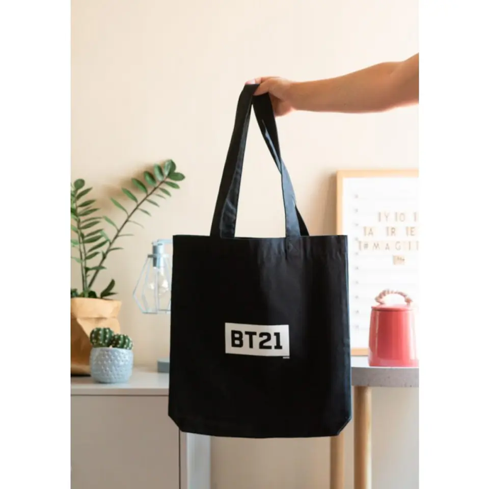 ⁨BT21 - Torba zakupowa materiałowa 28x40 cm (Czarny)⁩ w sklepie Wasserman.eu