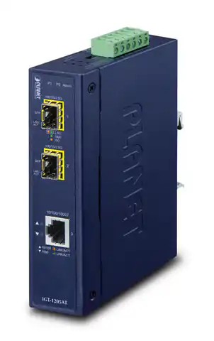 ⁨PLANET IGT-1205AT network media converter 1000 Mbit/s Blue⁩ at Wasserman.eu