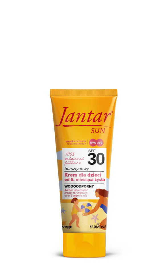 ⁨JANTAR Sun Bursztynowy krem wodoodporny SPF 30 dla dzieci od 6 miesiąca 50 ml⁩ w sklepie Wasserman.eu