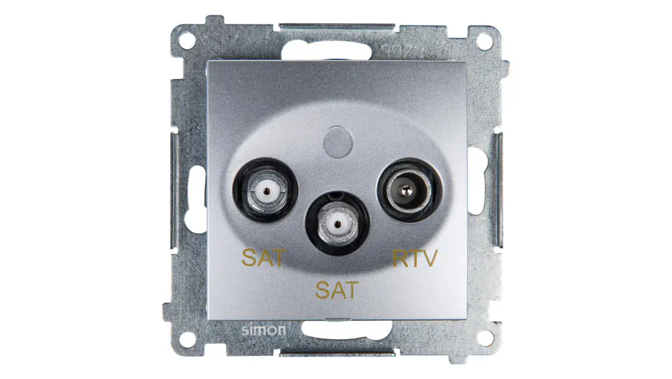 ⁨Simon 54 Gniazdo antenowe RTV/SAT/SAT końcowe srebrny mat DASK2.01/43⁩ w sklepie Wasserman.eu