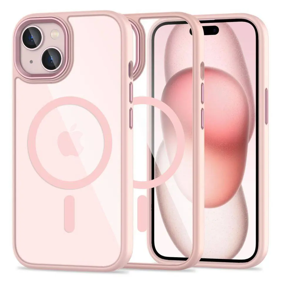 ⁨Etui APPLE IPHONE 15 Tech-Protect Magmat MagSafe transparentne różowe⁩ w sklepie Wasserman.eu