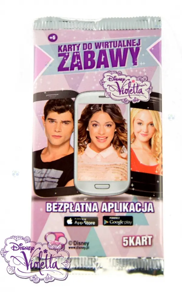 ⁨KARTY DO WIRTUALNEJ ZABAWY VIOLETTA 5 SZT. W SASZETCE⁩ w sklepie Wasserman.eu