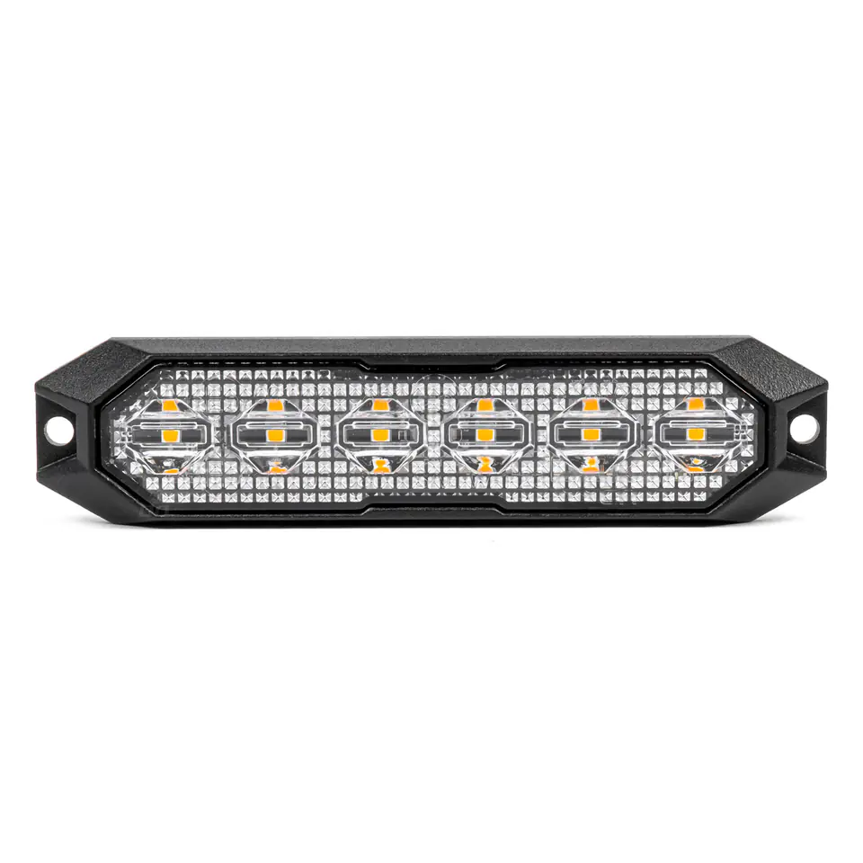 ⁨Lampa błyskowa ostrzegawcza płaska 6x3w led r65 r10 12v 24v amio-03930⁩ w sklepie Wasserman.eu