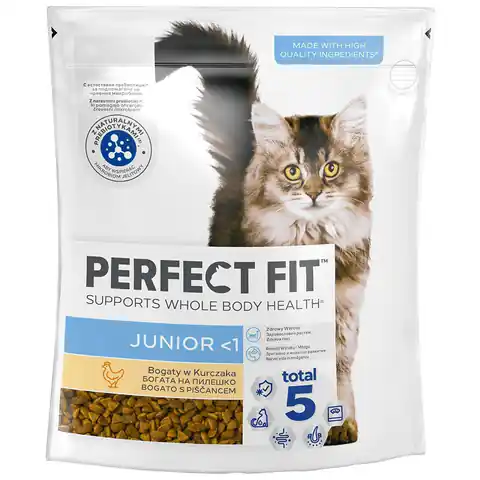 ⁨PERFECT FIT Junior with chicken - dry cat food - 750g⁩ at Wasserman.eu