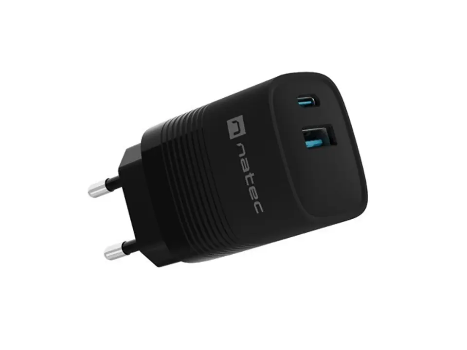 ⁨NATEC ŁADOWARKA RIBERA GAN 1X USB-A + 1X USB-C 30W CZARNA NUC-2141⁩ w sklepie Wasserman.eu