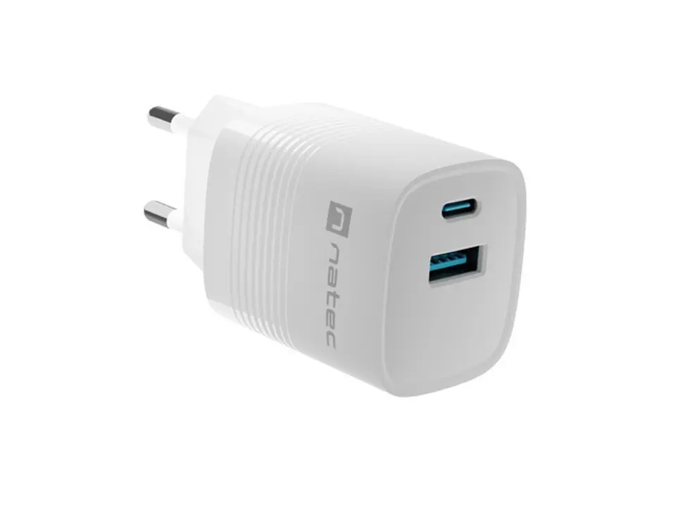 ⁨NATEC ŁADOWARKA RIBERA GAN 1X USB-A + 1X USB-C 30W BIAŁA NUC-2140⁩ w sklepie Wasserman.eu