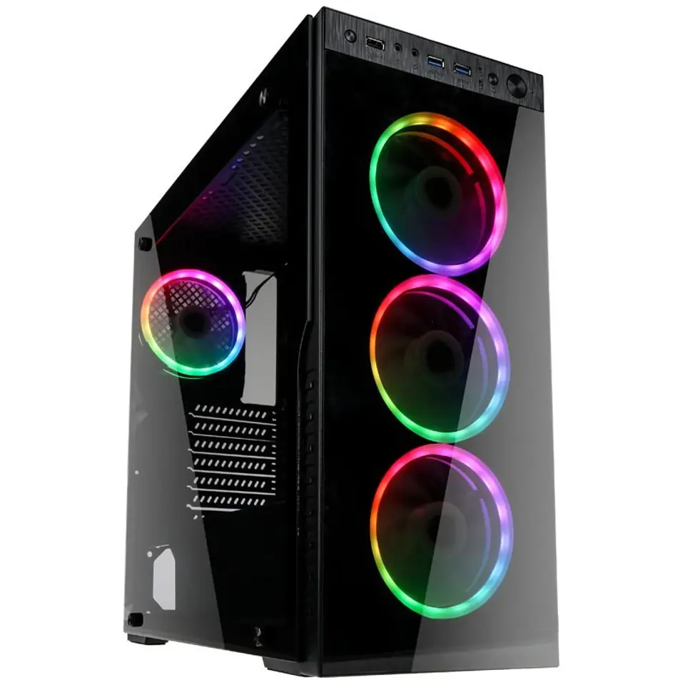 ⁨Kolink Horizon RGB Mid Tower, Szkło Hartowane - Czarne⁩ w sklepie Wasserman.eu