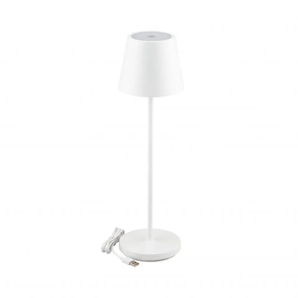 ⁨Lampka Biurkowa Nocna V-TAC 2W LED Ładowanie Ściemnianie IP54 Biała VT-7522 3000K 200lm⁩ w sklepie Wasserman.eu