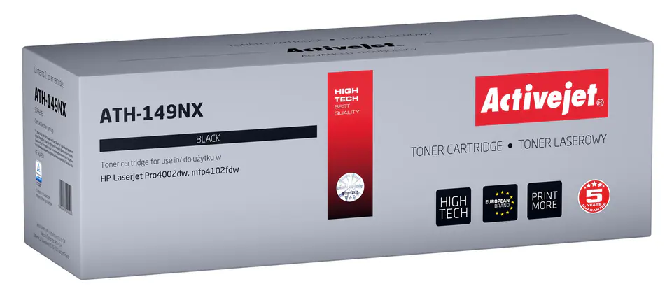 ⁨Activejet ATH-149NX Toner (zamiennik HP 149X W1490X; Supreme; 9500 stron; czarny)⁩ w sklepie Wasserman.eu