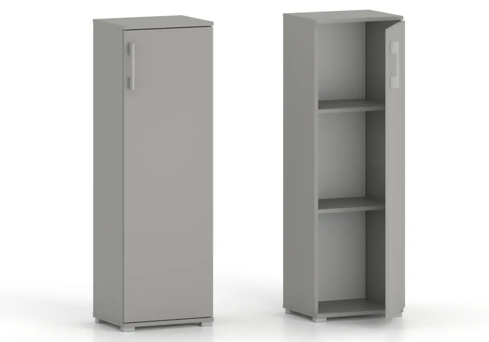 ⁨Regał do biura komoda Pola 1D 110 x 30 cm Szary 3 półki⁩ w sklepie Wasserman.eu