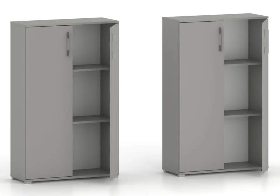 Regał komoda biurowa Pola 2D 110 x 60 cm Szary Arktyczny w sklepie Wasserman.eu