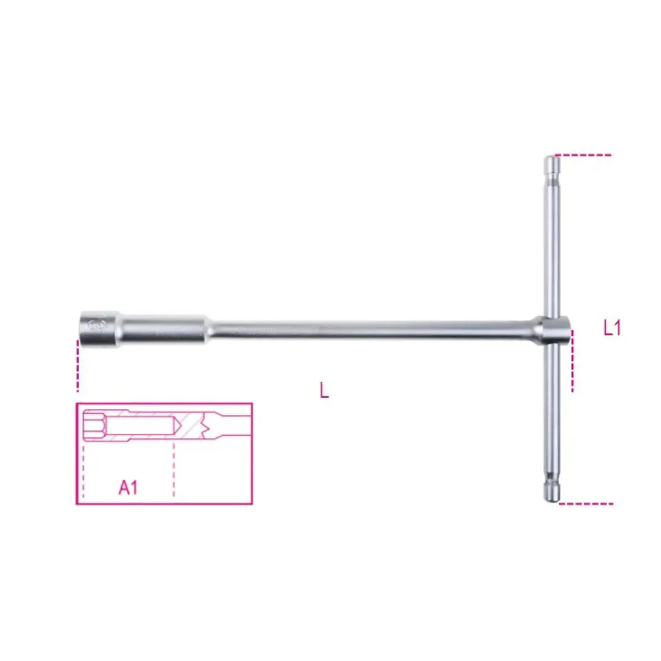⁨Klucz nasadowy typu T 6-kątny 12 mm, z głęboką nasadką, dł. 240 mm, 949 Beta⁩ w sklepie Wasserman.eu