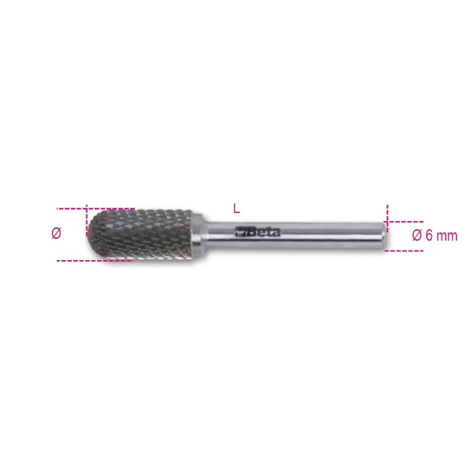 ⁨Pilnik obrotowy walcowy zaokrąglony 69 mm Ø 16 mm, chwyt 6 mm, 426MD/CT Beta⁩ w sklepie Wasserman.eu