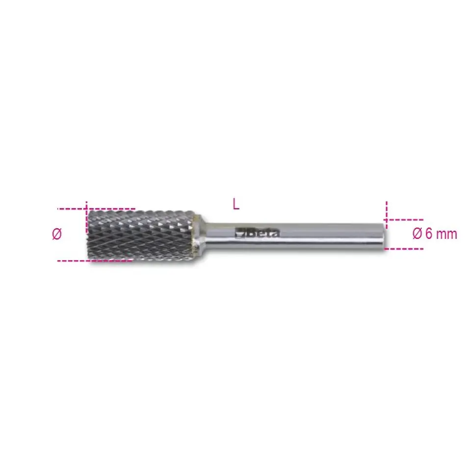 ⁨Pilnik obrotowy węglikowy walcowy z czołem 12x69 mm, chwyt 6 mm,  426MD/CP Beta⁩ w sklepie Wasserman.eu