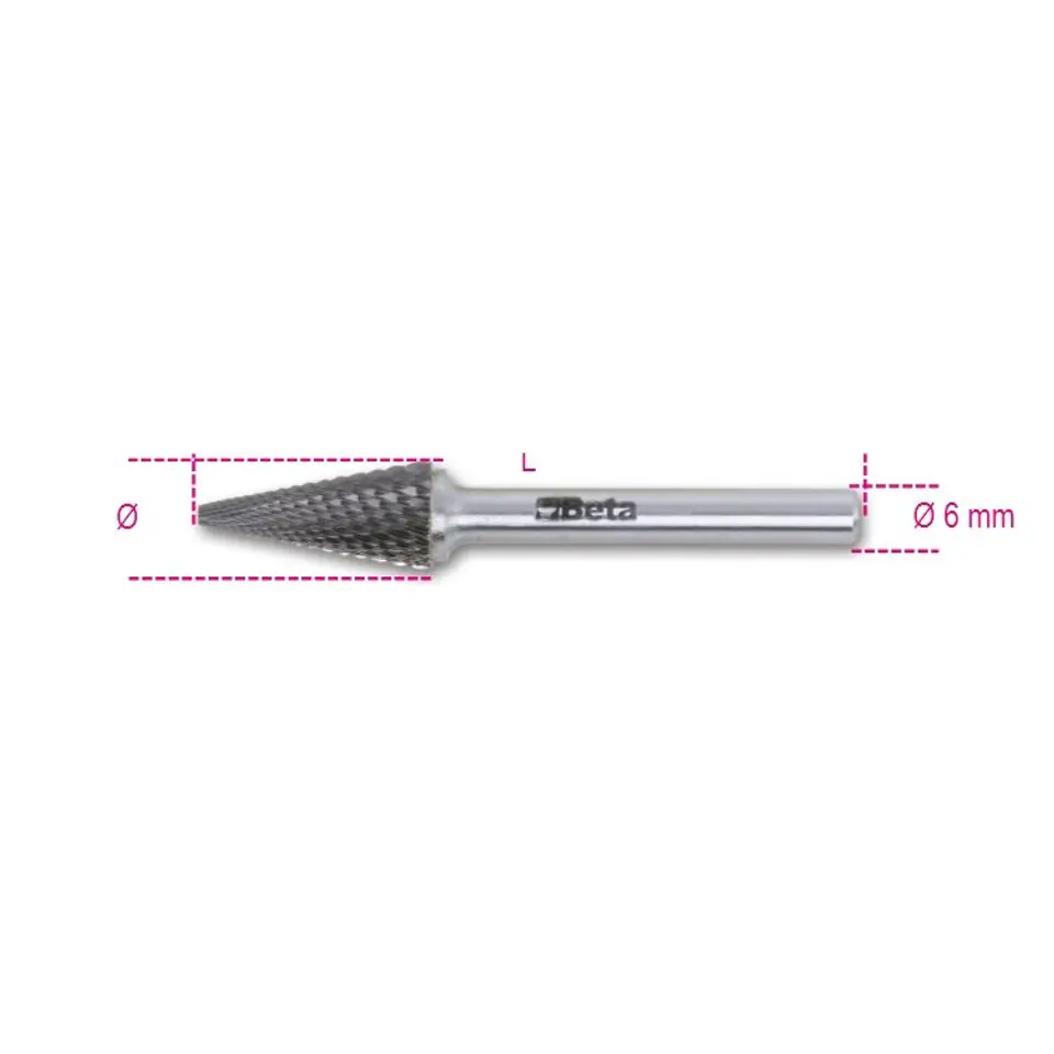 ⁨Pilnik obrotowy z węglika stożkowy 16 mm L 70 mm, 426MD/T Beta⁩ w sklepie Wasserman.eu