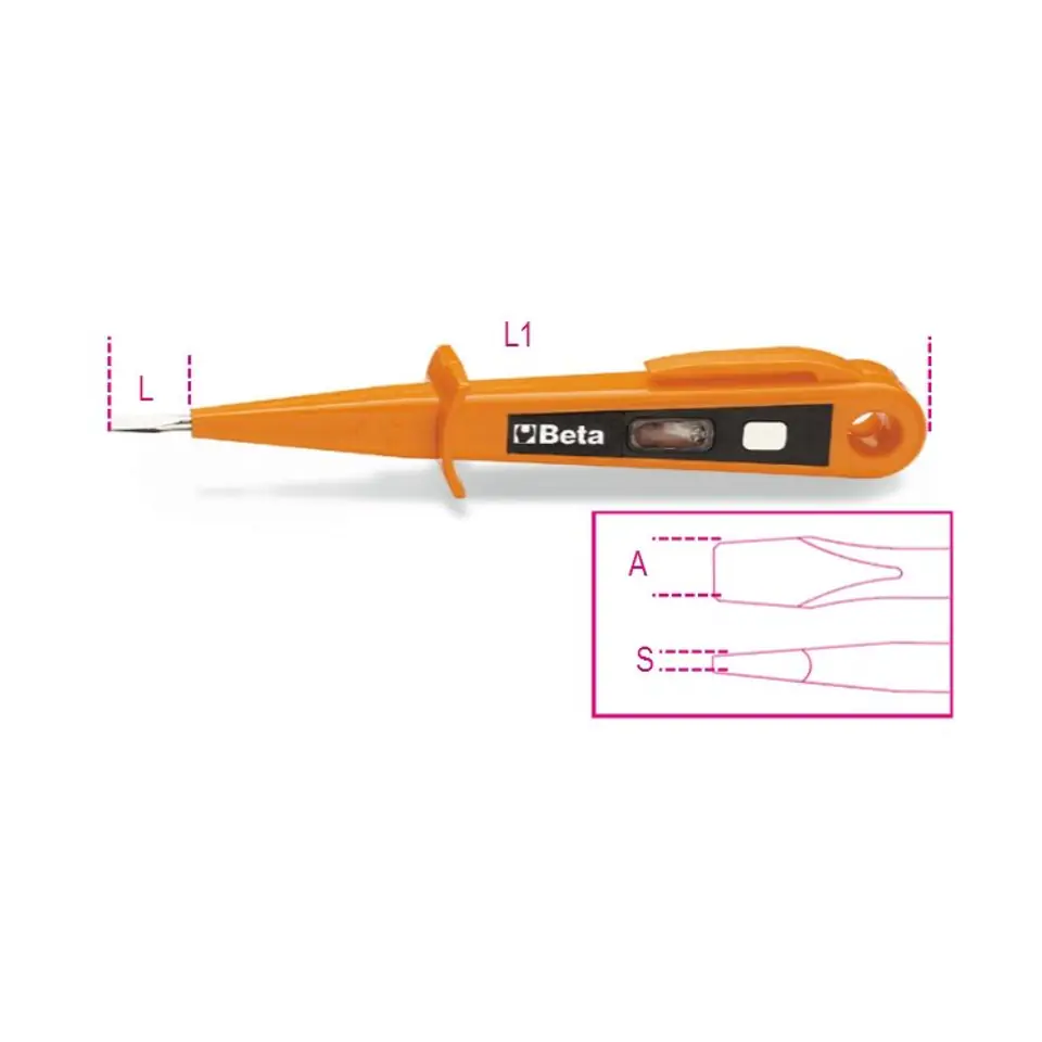 ⁨Wskaźnik napięcia 125/220V 0.5x3.5x150 mm, 1253A Beta⁩ w sklepie Wasserman.eu