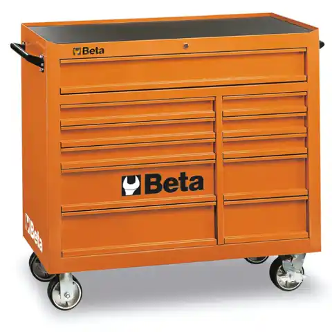 ⁨Wózek narzędziowy stalowy z 11 szufladami, pomarańczowy, 3800/C38O Beta⁩ w sklepie Wasserman.eu