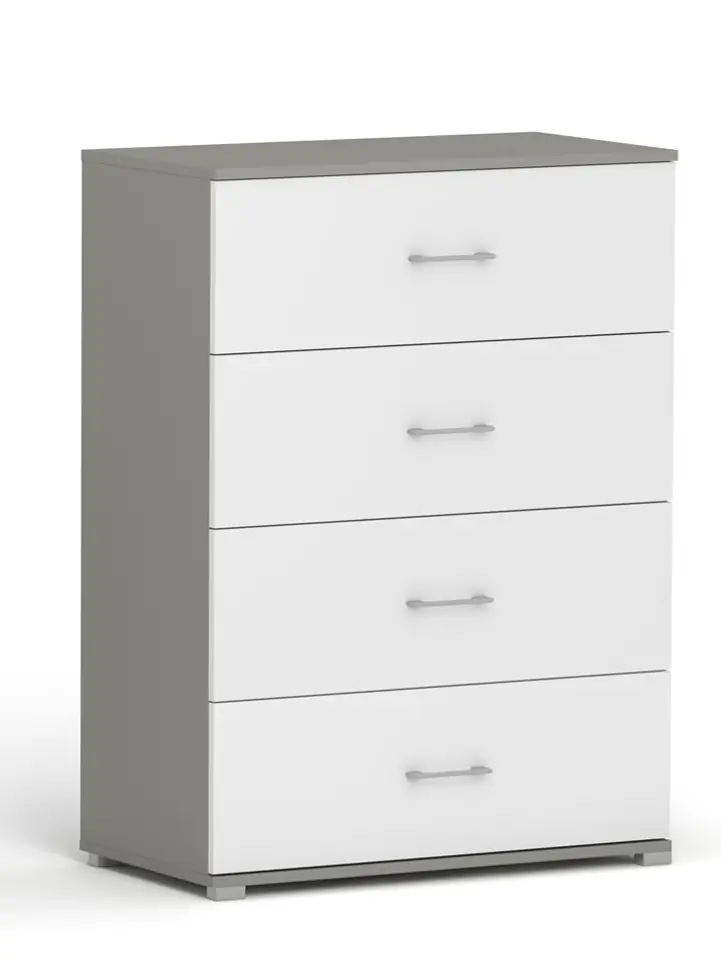 ⁨Komoda POLA 4s Biała - 4 szerokości do wyboru. Szara z białymi Frontami 50-80 cm⁩ w sklepie Wasserman.eu