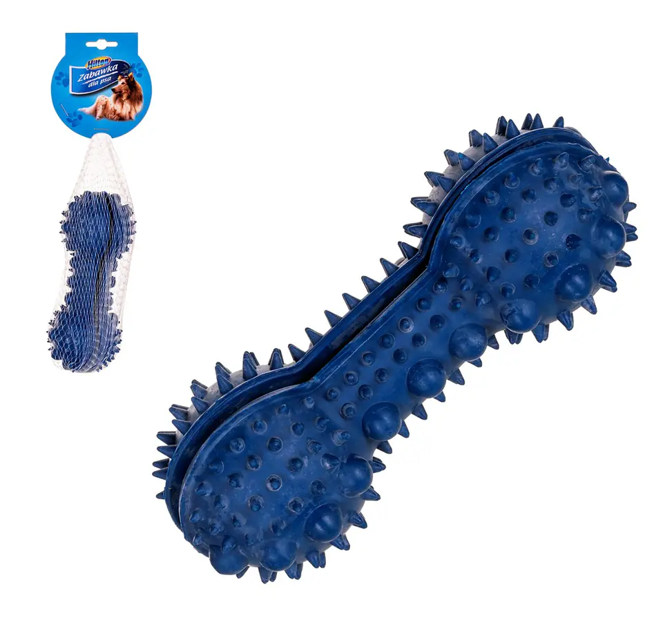 ⁨HILTON Spiked Dumbbell 15cm in Flax Rubber - dog toy - 1 piece⁩ at Wasserman.eu