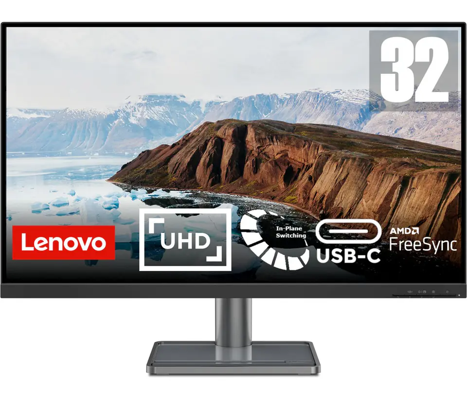 ⁨Lenovo L32p-30 80 cm (31.5") 3840 x 2160 pixels 4K Ultra HD LED Black, Silver⁩ at Wasserman.eu