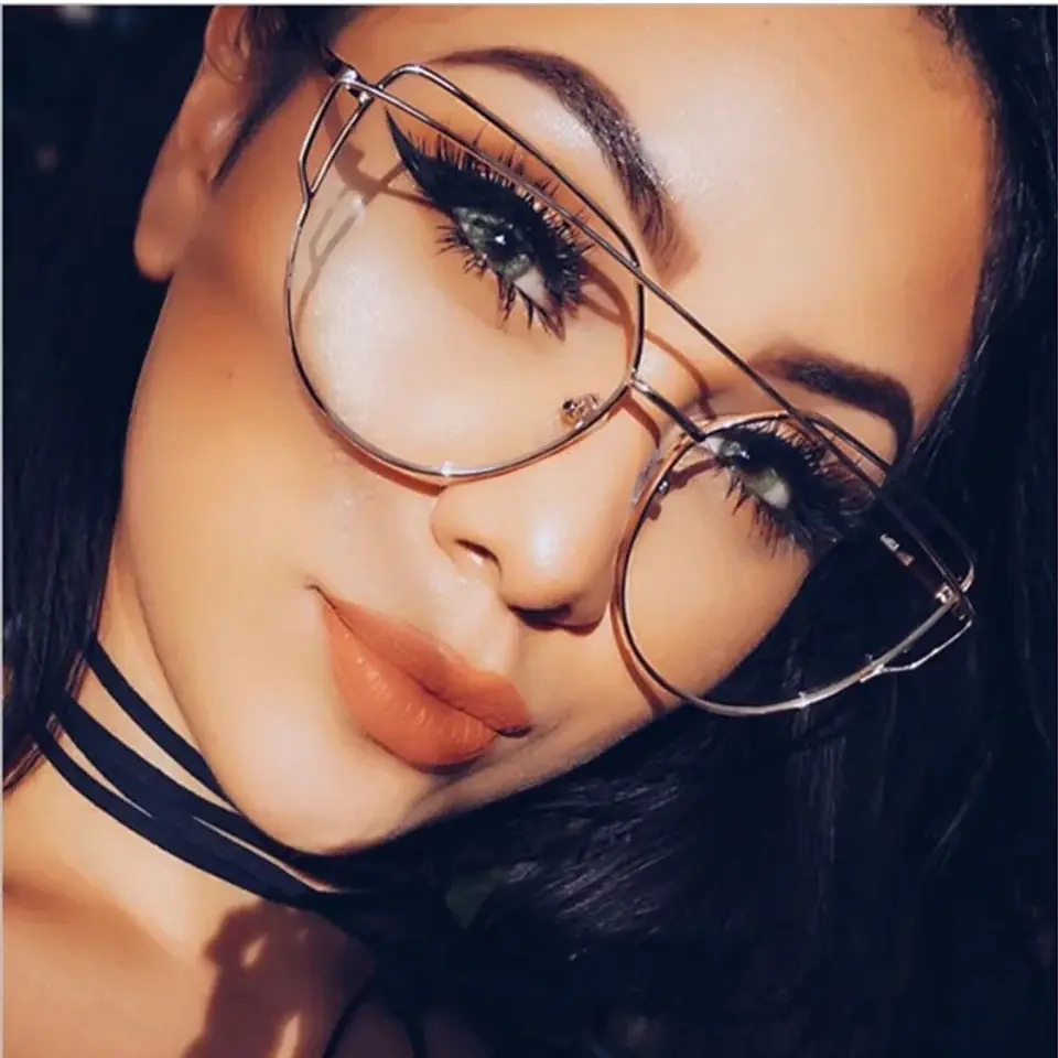 ⁨Okulary zerówki GLAM ROCK FASHION Srebrne Oprawki OK21WZ11⁩ w sklepie Wasserman.eu