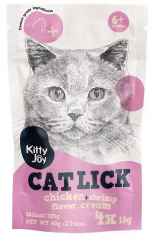 ⁨Kitty Joy Cat Lick Kurczak & Krewetki Cream 4x15g⁩ w sklepie Wasserman.eu