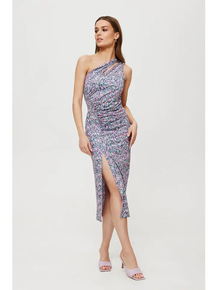 ⁨K194 Sukienka midi z łezką w dekolcie - model 2 (kolor jak na zdjęciu, rozmiar S)⁩ w sklepie Wasserman.eu