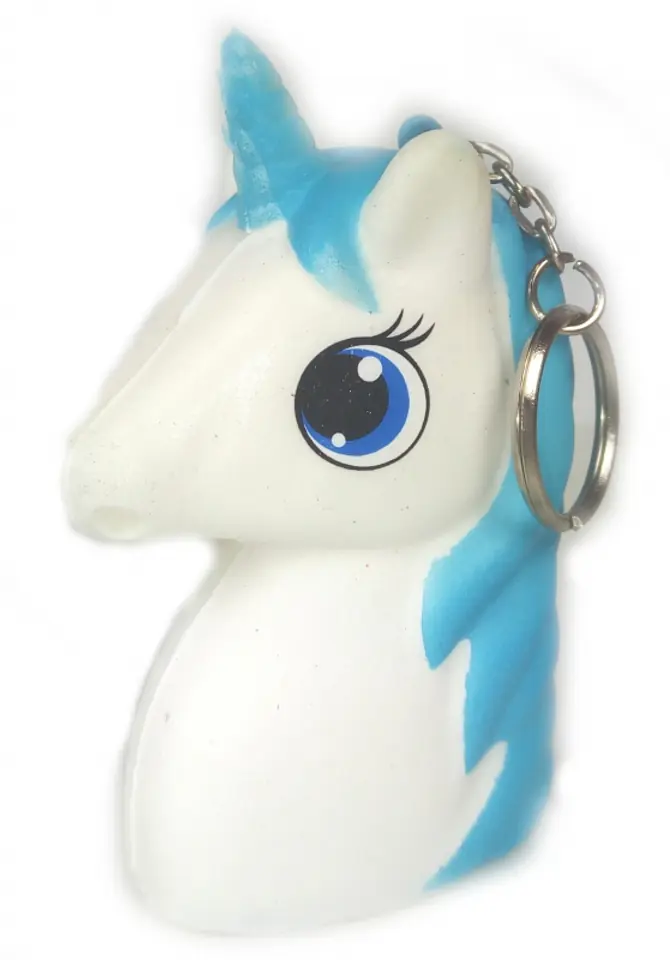 ⁨SQUISHYY CREASE UNICORN BLUE 10 CM KEYCHAIN⁩ at Wasserman.eu