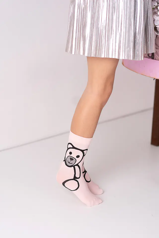 ⁨SKARPETY KNITTEX DZIEWCZĘCE BEAR (kolor bianco, rozmiar 18-22)⁩ w sklepie Wasserman.eu