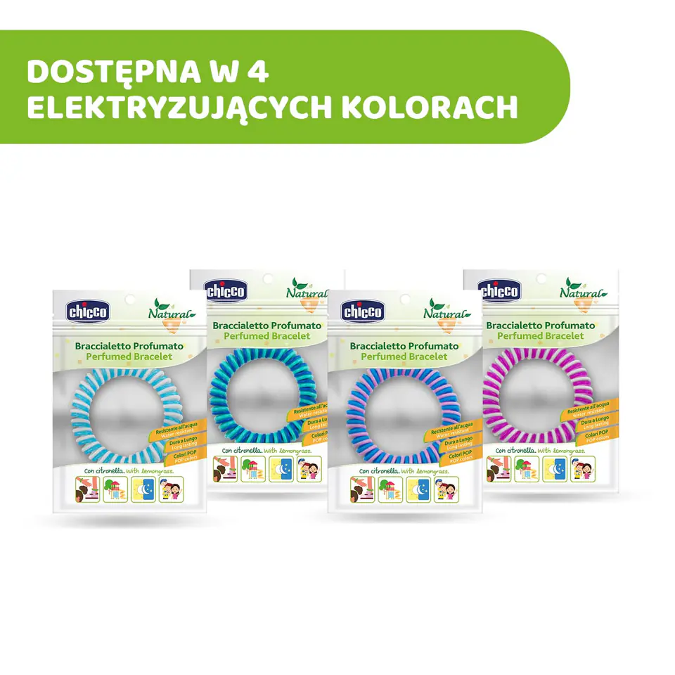 ⁨CHICCO NATURALZ 3+ Bransoletka zapachowa z olejkiem eterycznym, ochrona 360h⁩ w sklepie Wasserman.eu