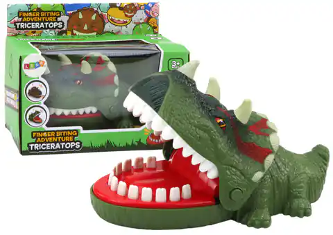 ⁨Gra Zręcznościowa Gryzący Dinozaur Triceratops Zielony Światła Dźwięki⁩ w sklepie Wasserman.eu