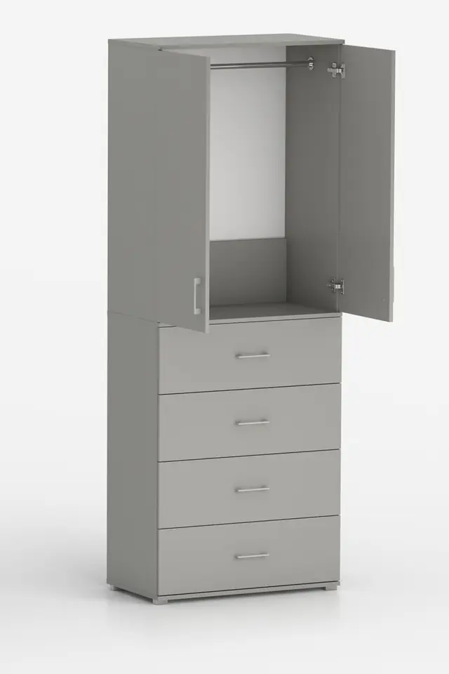 Szafa na ubrania z drążkiem Pola 215 - 4 szuflady 60 / 70 / 80 cm w sklepie Wasserman.eu