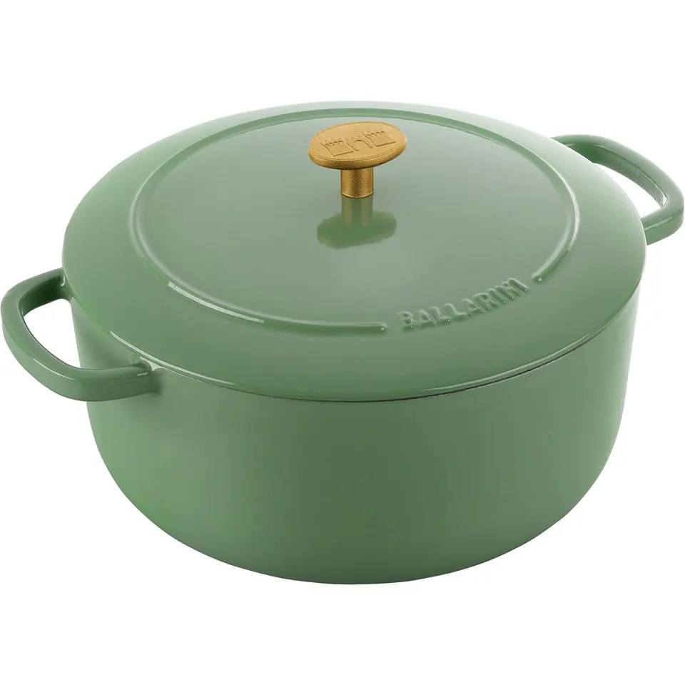 ⁨CAST IRON ROUND POT BALLARINI BELLAMONTE 75003-577-0 - 5,5 LTR GREEN⁩ at Wasserman.eu