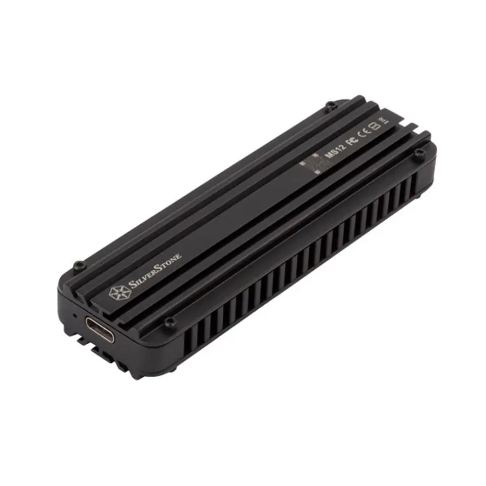 ⁨SilverStone MS12 M.2 SSD Case, USB 3.2 - black⁩ at Wasserman.eu