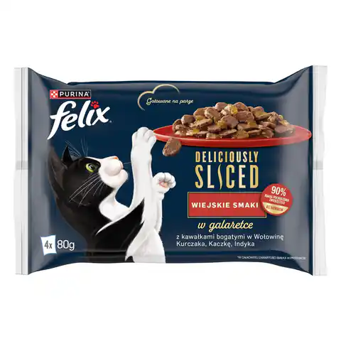 ⁨FELIX Deliciously Sliced - wet cat food - 4x 80 g⁩ at Wasserman.eu