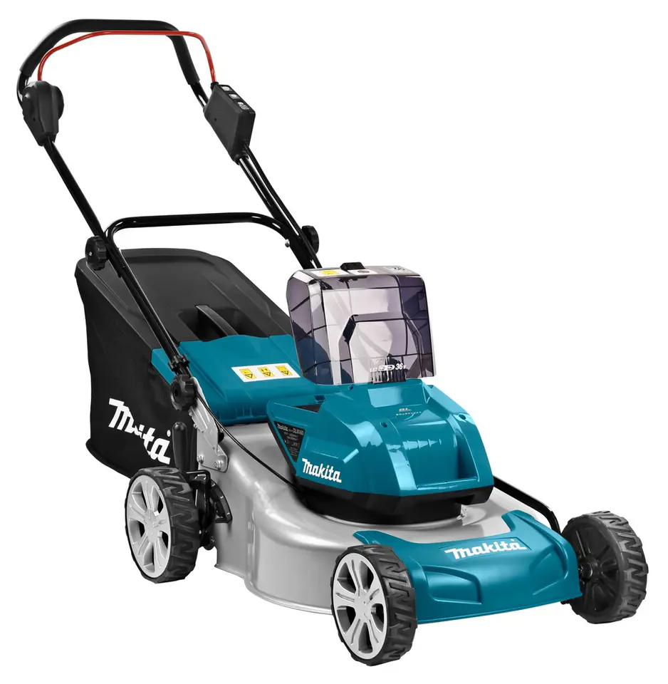 ⁨Makita DLM460PT2 lawn mower Walk behind lawn mower Battery Black, Blue, Grey⁩ at Wasserman.eu