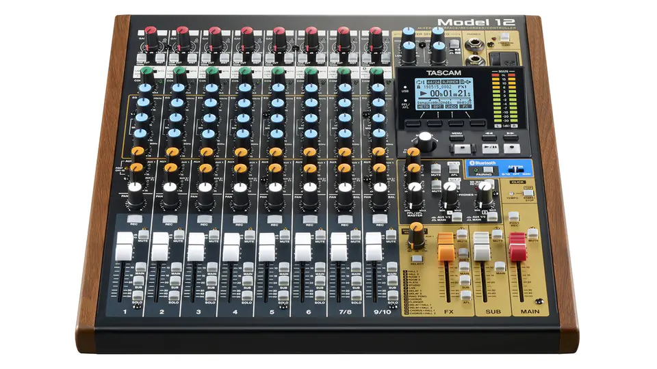 ⁨Tascam Model 12 12 channels 20 - 20000 Hz Black, Wood⁩ at Wasserman.eu