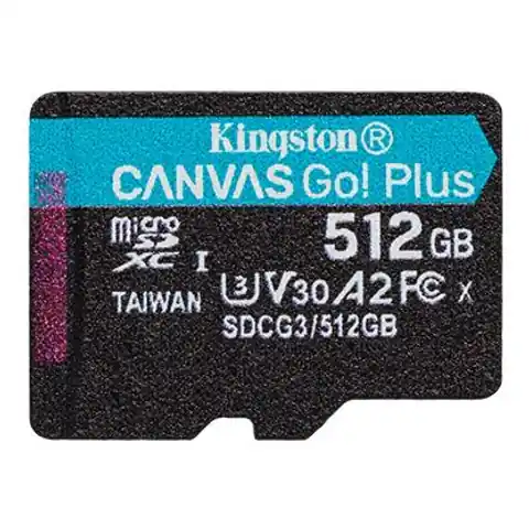 ⁨Kingston Technology 512GB microSDXC Canvas Go Plus 170R A2 U3 V30 Single Pack w/o ADP⁩ at Wasserman.eu