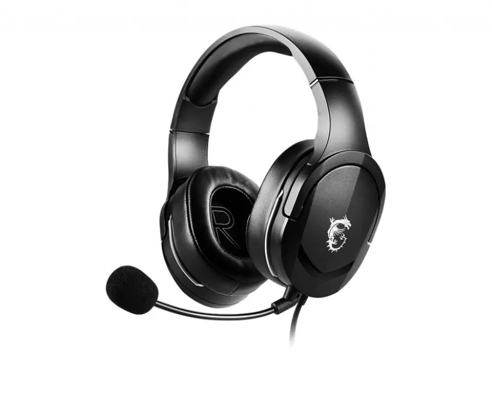 ⁨MSI IMMERSE GH20 Gaming Headset 'Black with Iconic Dragon Logo,⁩ at Wasserman.eu