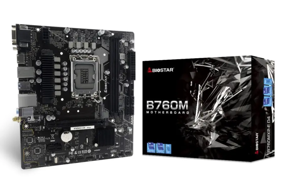 ⁨Biostar B760MX2-E D4 motherboard Intel B760 LGA 1700 micro ATX⁩ at Wasserman.eu