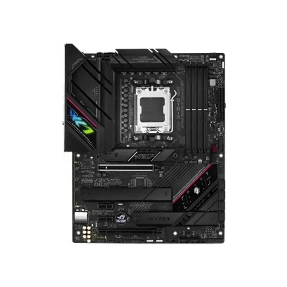 ⁨Asus | ROG STRIX B650E-F GAMING WIFI | Processor family AMD | Processor socket AM5 | DDR5 DIMM | Memory slots 4 | Supported hard disk drive interfaces SATA, M.2 | Number of SATA connectors 4 | Chipset AMD B650 | ATX⁩ at Wasserman.eu