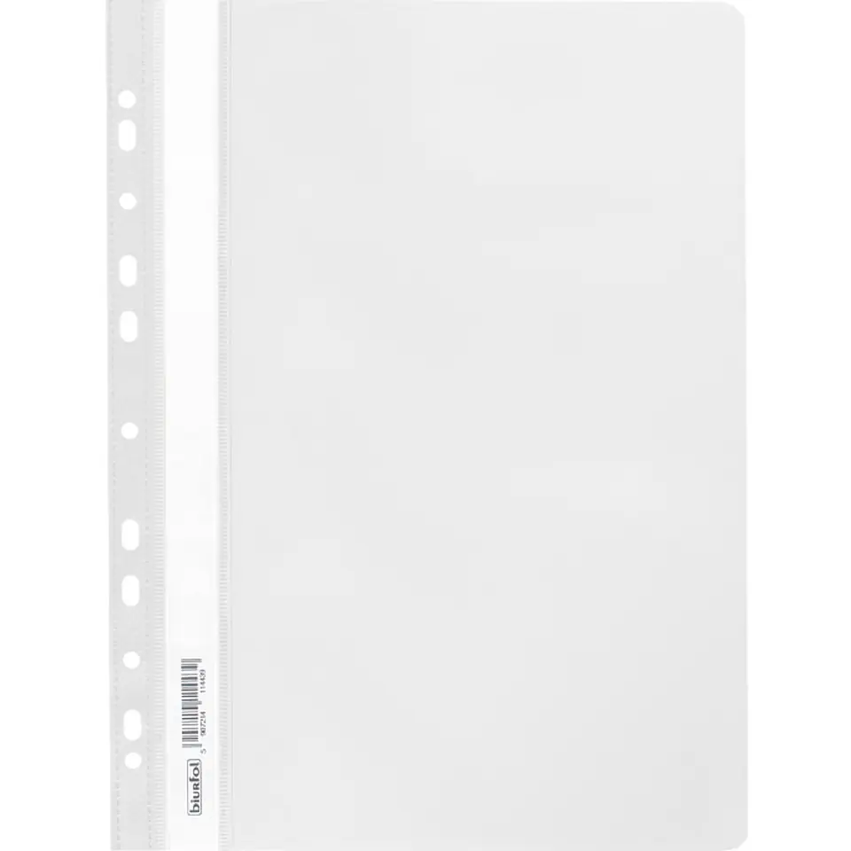 ⁨Skoroszyt na dokumenty miękki A4 wpinany do segregatora 20 sztuk biały SPP-02-06 BIURFOL⁩ w sklepie Wasserman.eu
