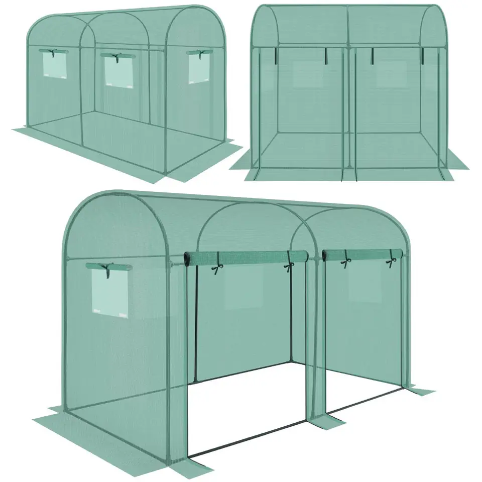 ⁨SZKLARNIA TUNEL OGRODOWY DWA WEJŚCIA DO POMIDORÓW I OGÓRKÓW 200x100x180CM ZIELONY⁩ w sklepie Wasserman.eu