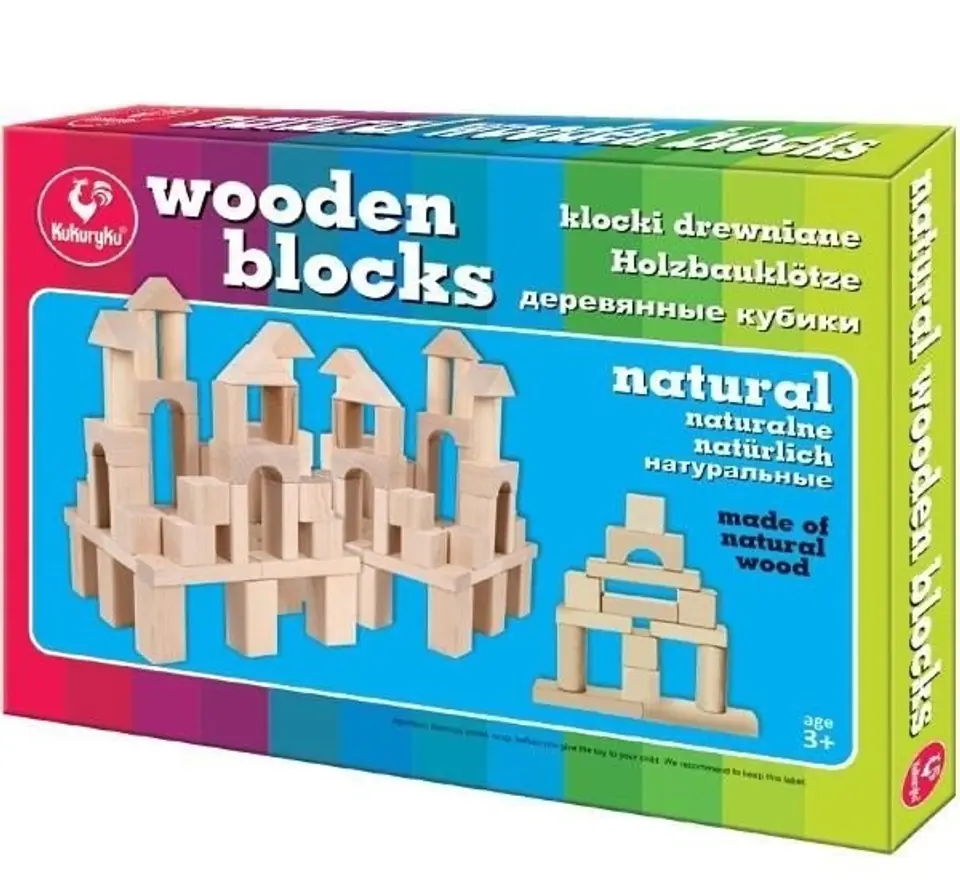 ⁨NATURAL WOODEN BLOCKS KUKURYKU 37 PCS FOR CHILDREN 3 PLUS⁩ at Wasserman.eu